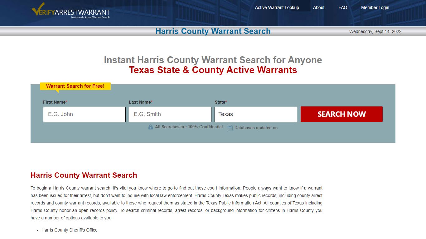 Harris County Warrant Search